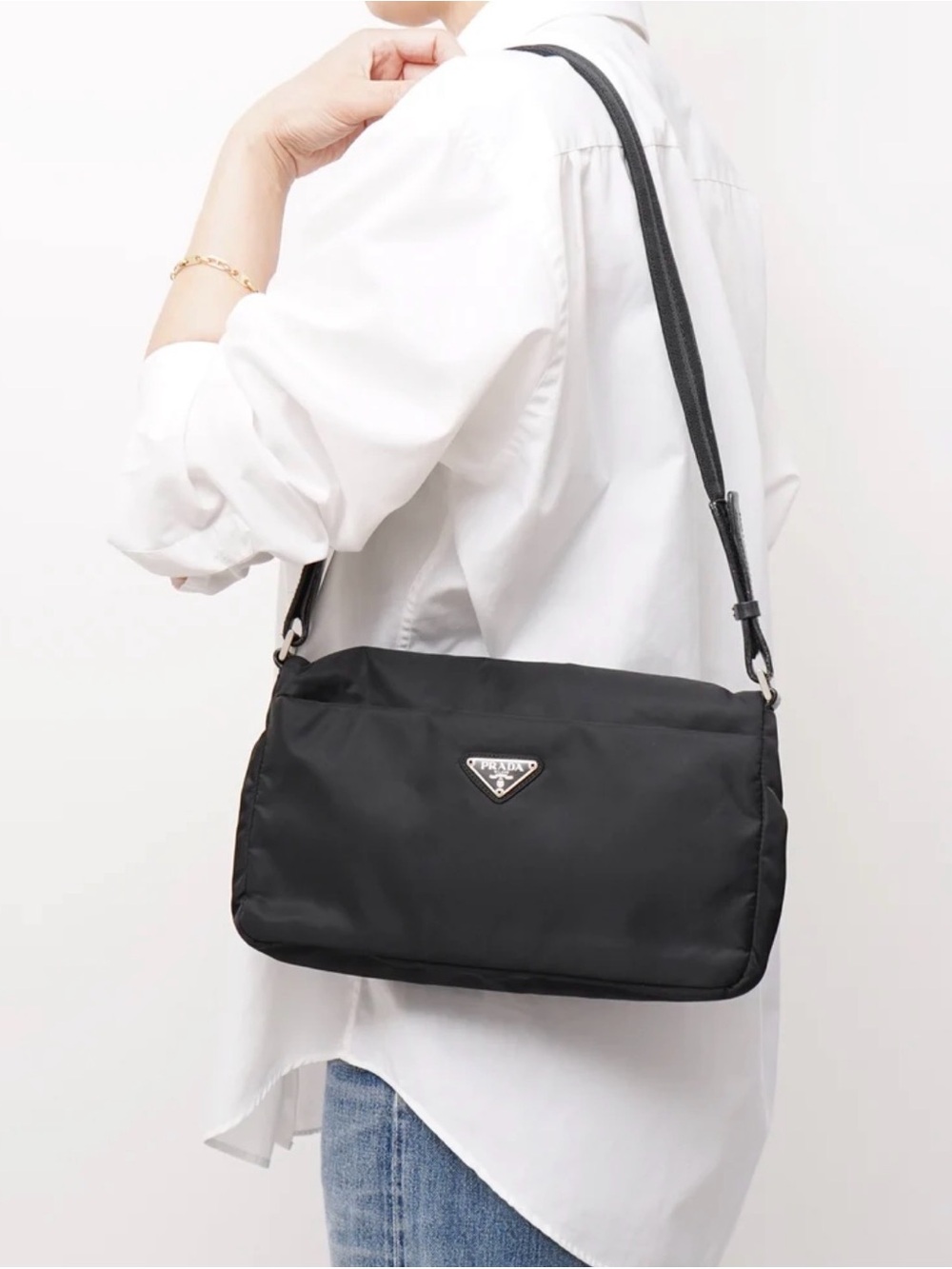 PRADA Tessuto Black Nylon Shoulder Bag BFPM-05-035